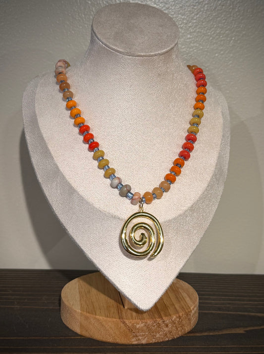 Sunbaked + Swirl / Beaded Necklace