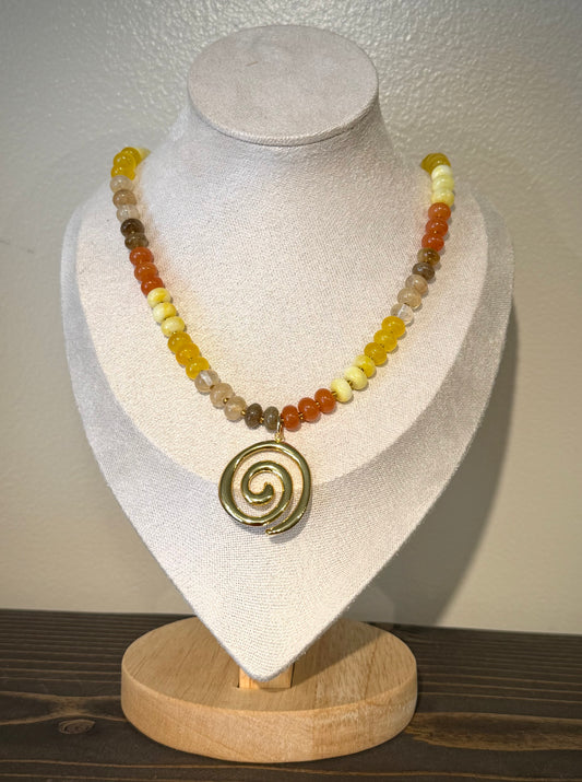Sunbaked + Swirl / Beaded Necklace