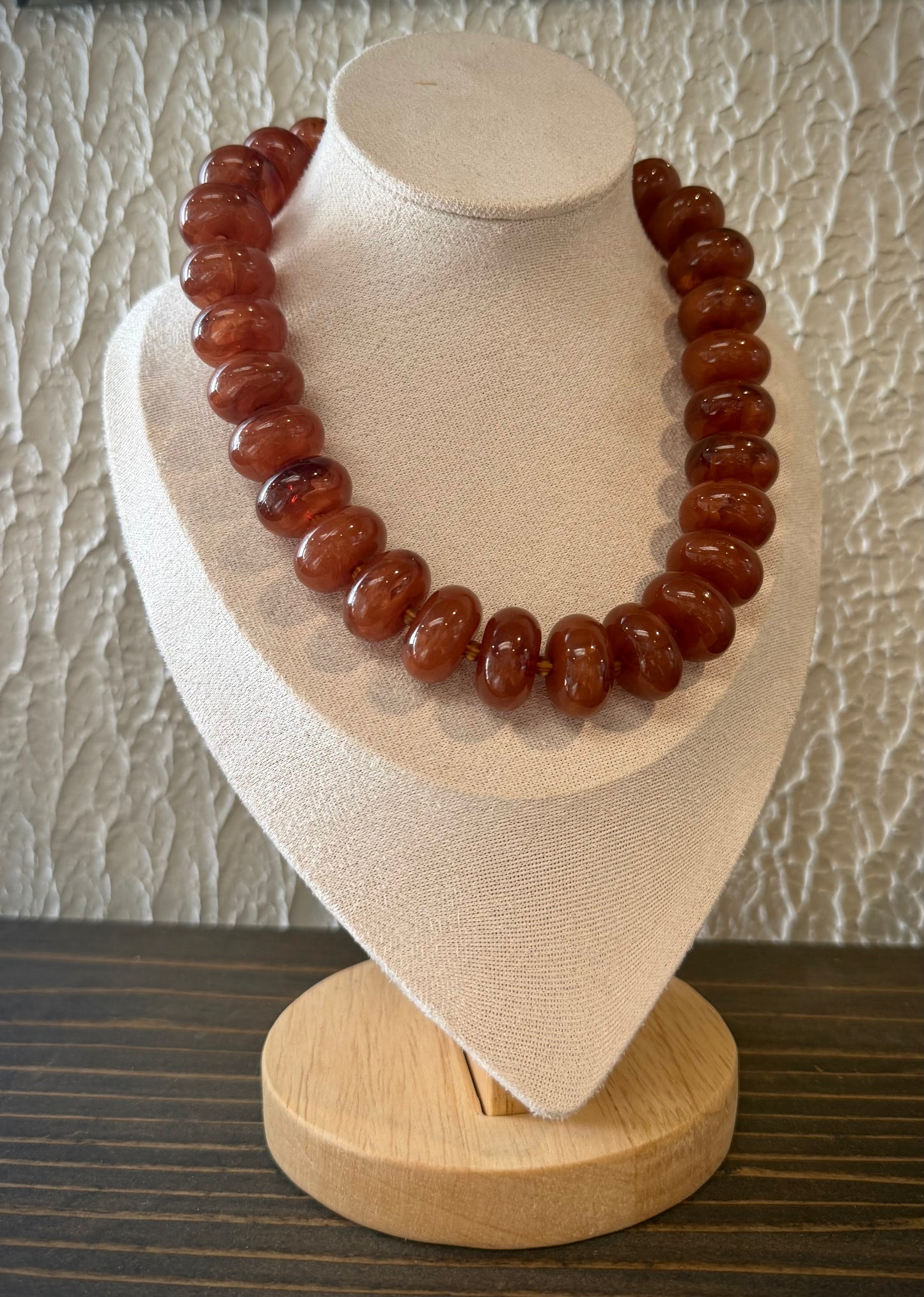 Camel Brown / Chunky Beaded Necklace