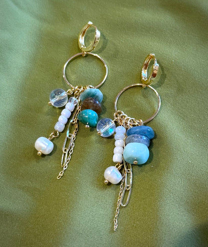 Messy Gemstone Hoop