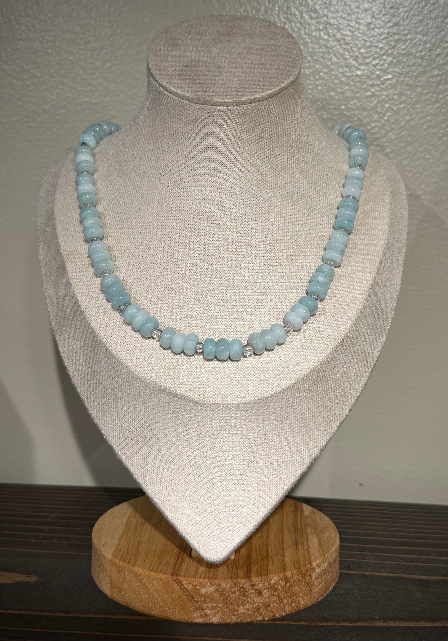 Pale Seaglass / Beaded Necklace