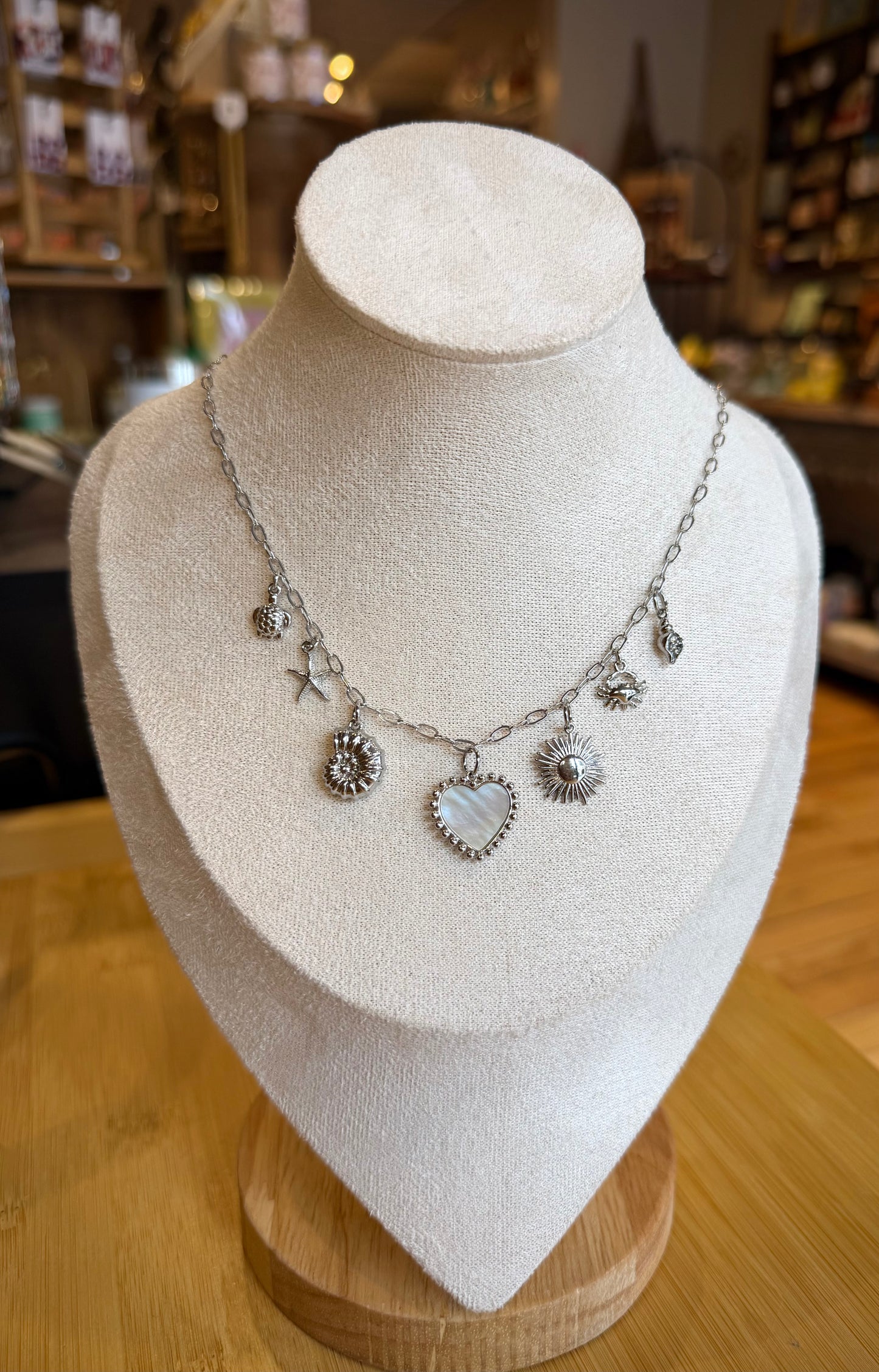 Silver Beachy Babe / Charm Necklace