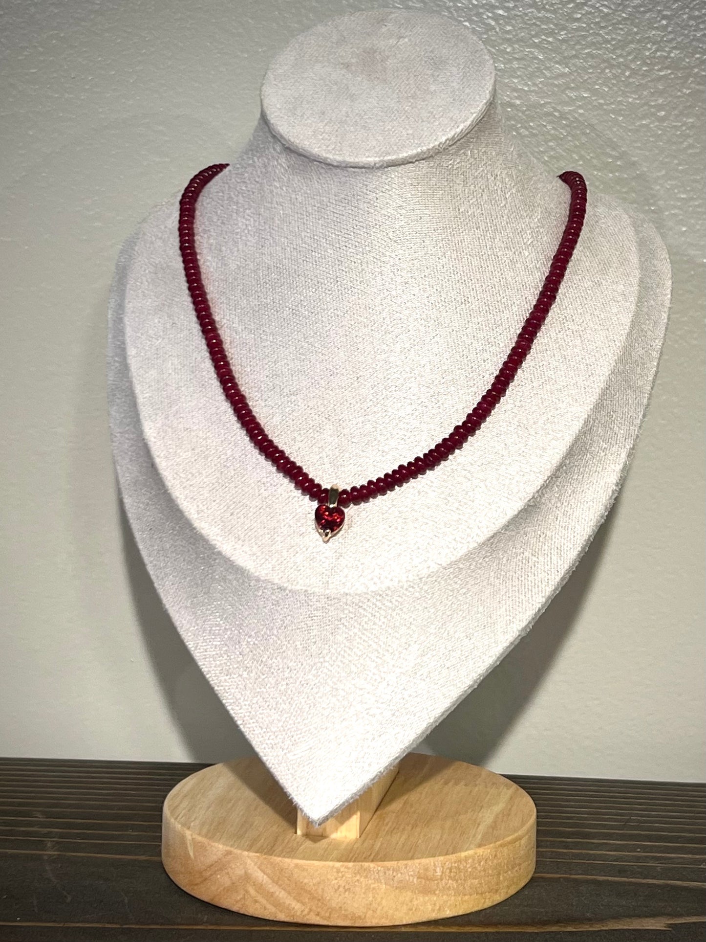 Red Agate Heart Necklace