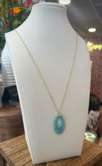 Chain + Aventurine Neckace
