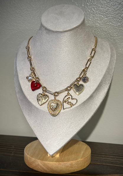Hearts Charm Necklace