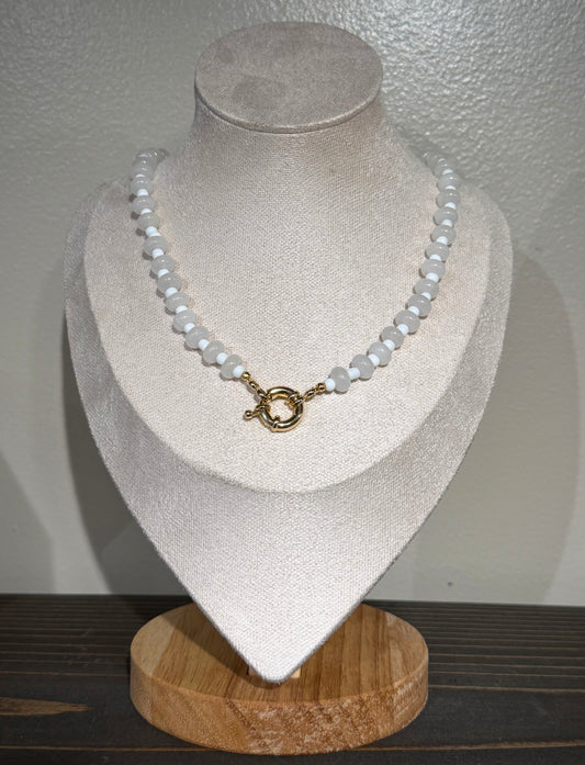 White Mist / Beaded Necklace