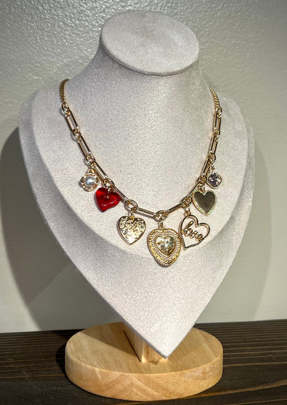 Hearts Charm Necklace