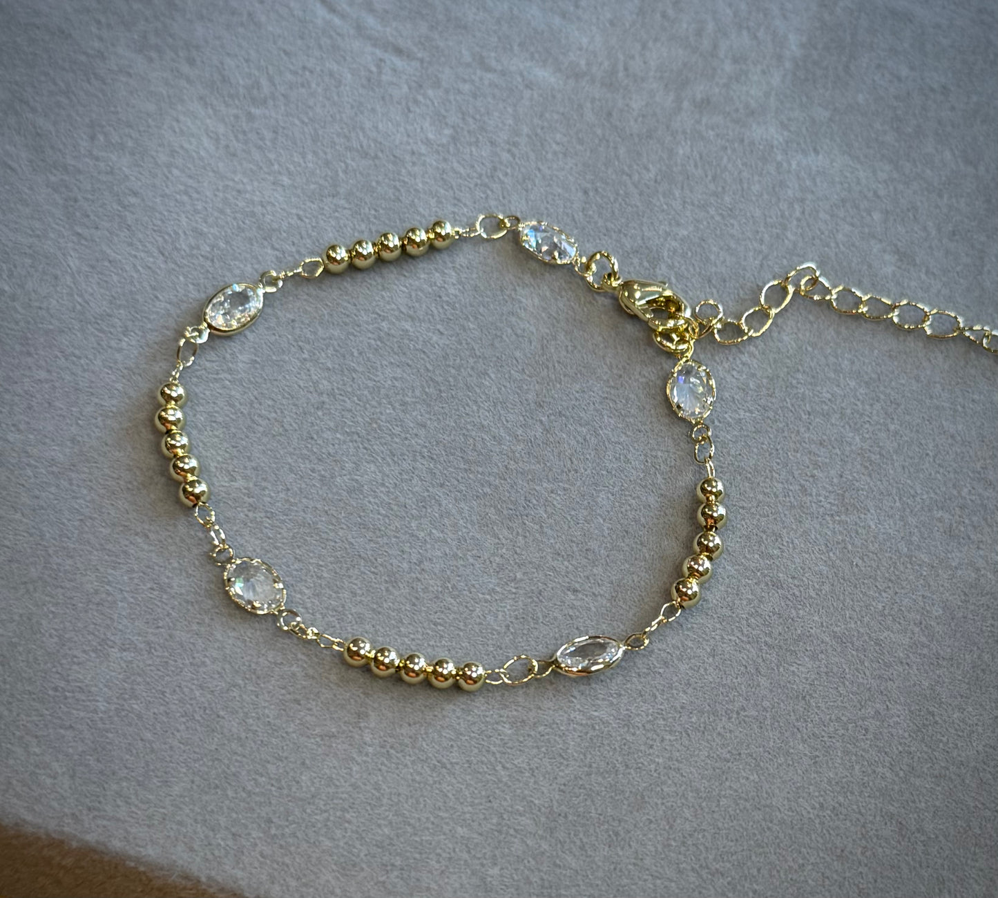 CZ Beaded / Adjustable Bracelet