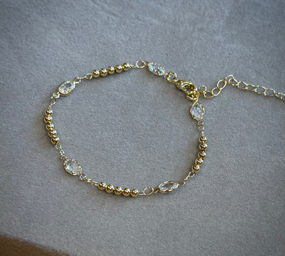 CZ Beaded / Adjustable Bracelet