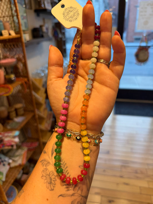 Bright Tropical / Beaded Necklace
