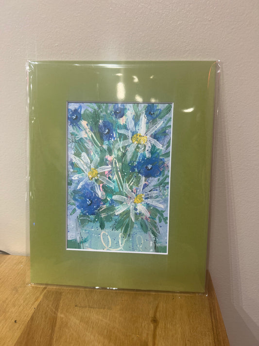 Mixed Media Daisy / matted
