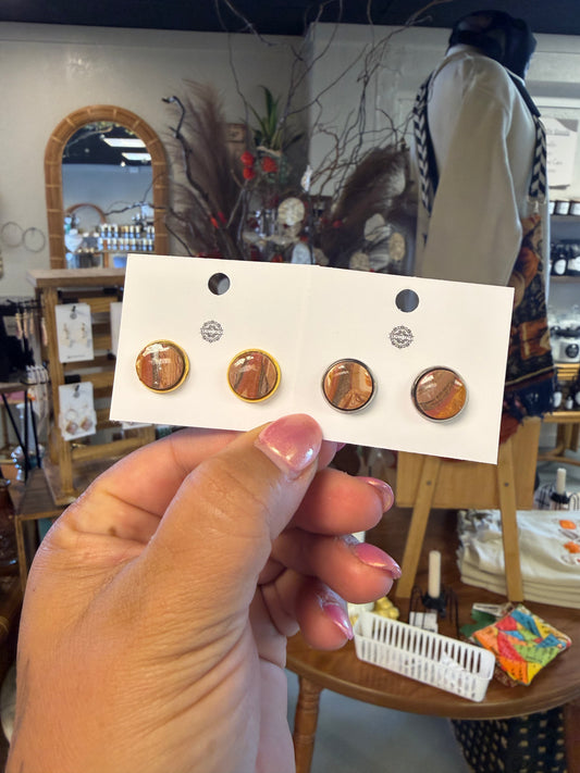 Terracotta Marble Stud