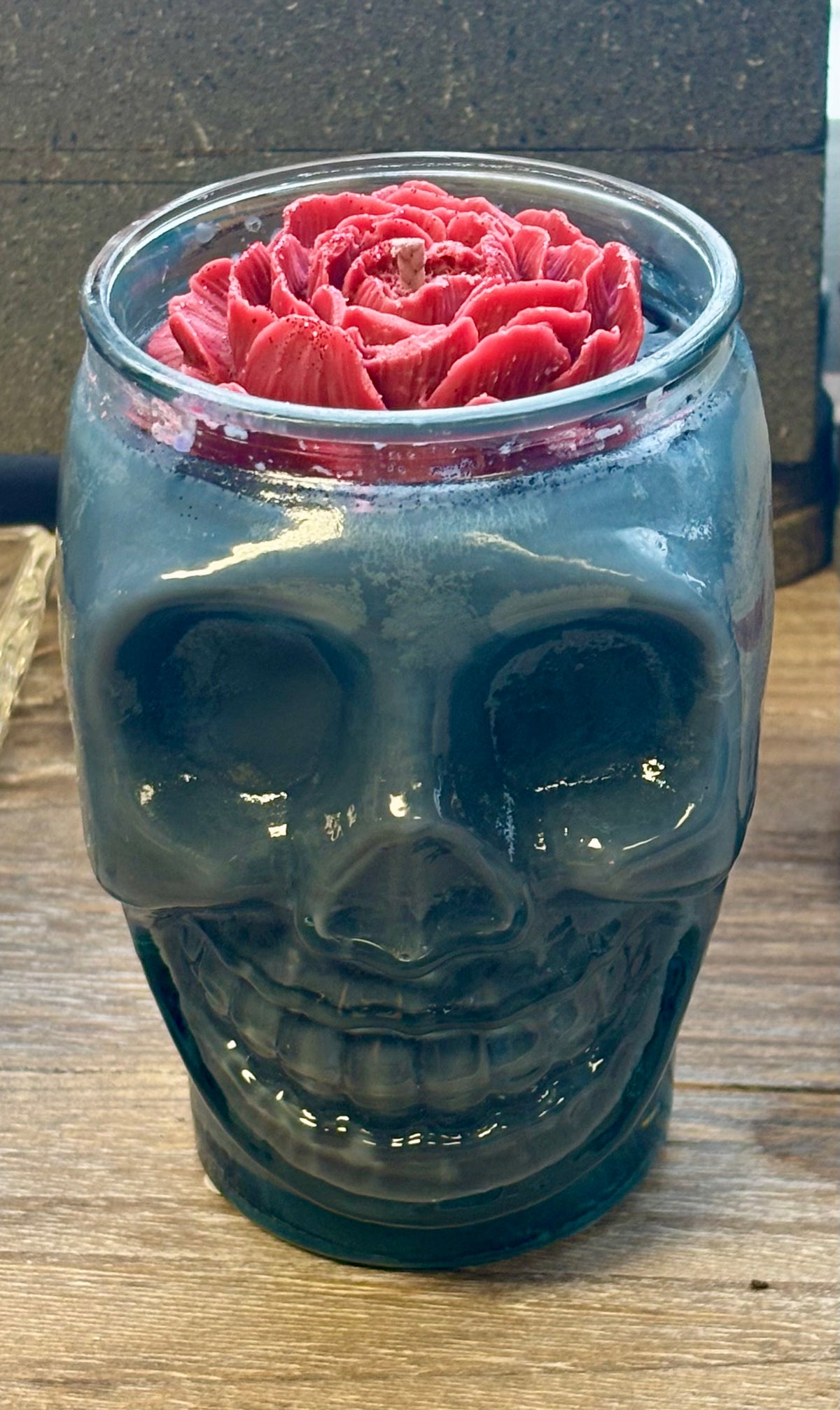 Glass Skulls with Rose