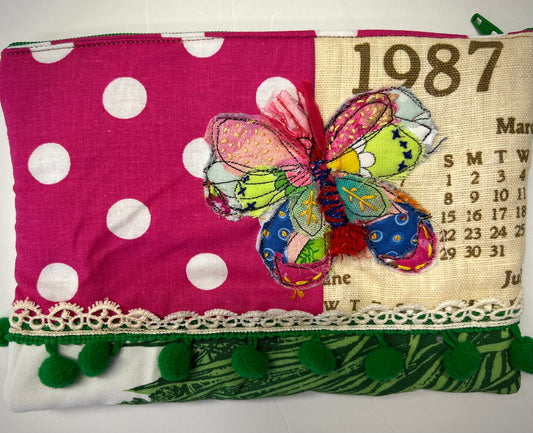 Bright Butterfly Zipper Pouch