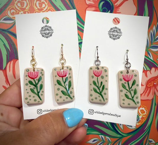 Painted Flower Dangle