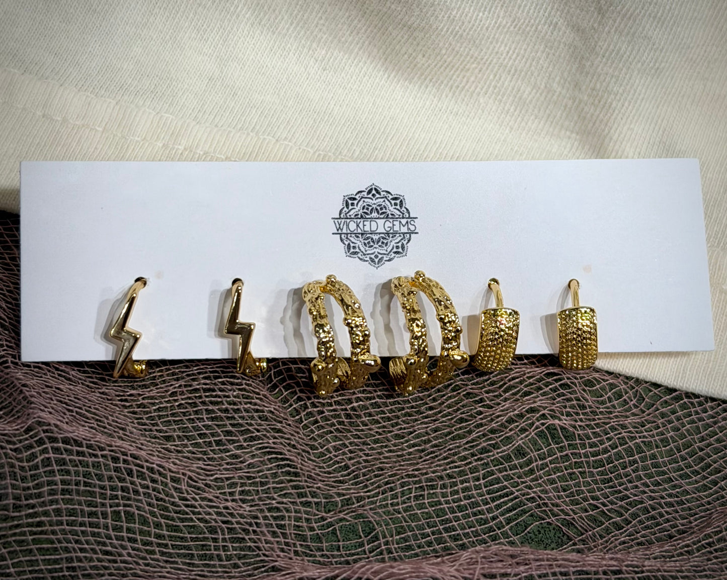 3in1 Dainty / Gold Hoops
