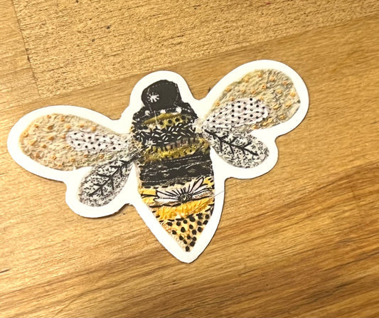 Slow Stitched Bee Sticker