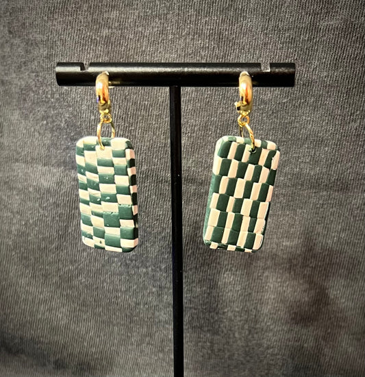 Wonky Olive Checkered
