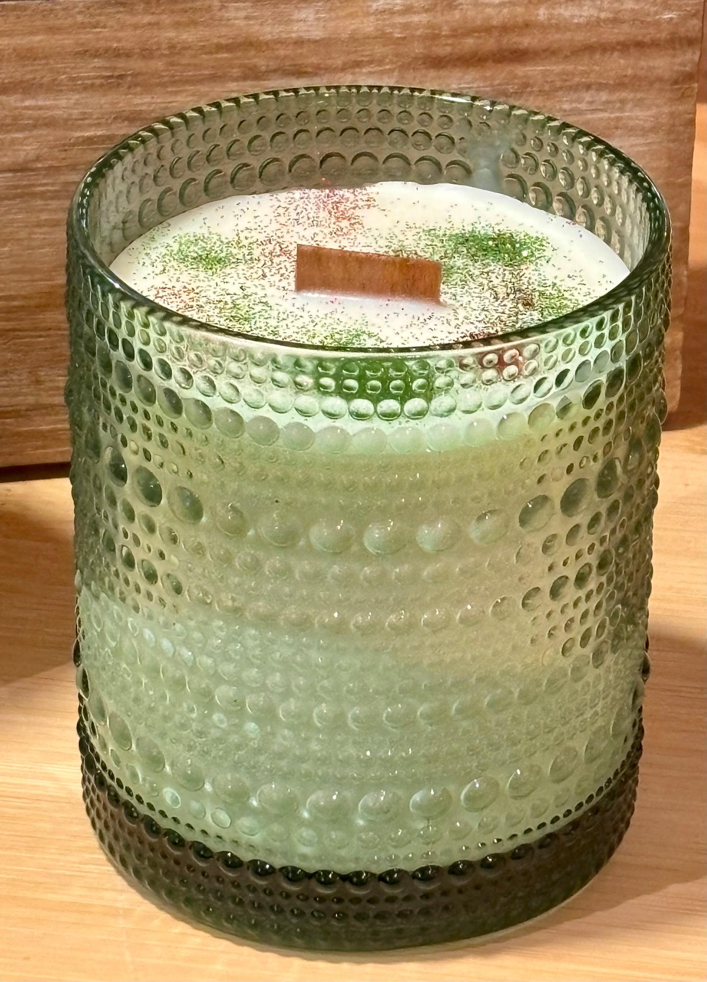 Hobnail Glass Candle / Holiday Snack Cake