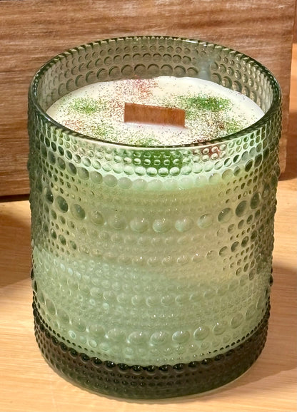 Hobnail Glass Candle / Holiday Snack Cake