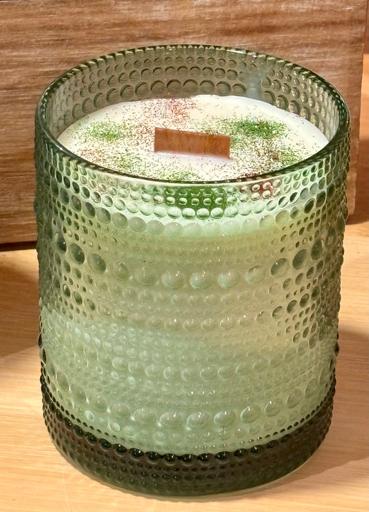 Hobnail Glass Candle / Holiday Snack Cake