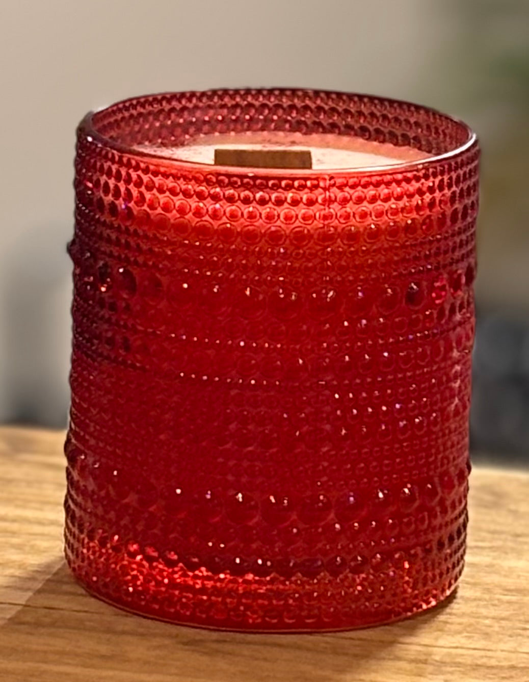 Hobnail Glass Candle / Spicy Old Fashioned