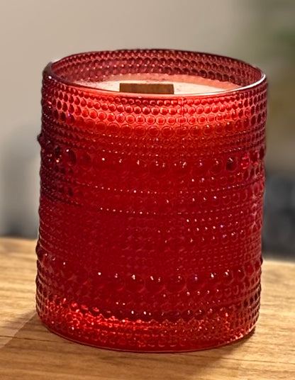 Hobnail Glass Candle / Spicy Old Fashioned