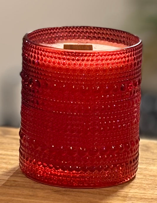 Hobnail Glass Candle / Spicy Old Fashioned