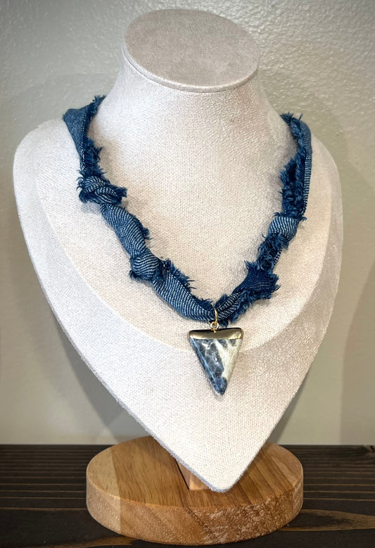 Denim Stone Necklace