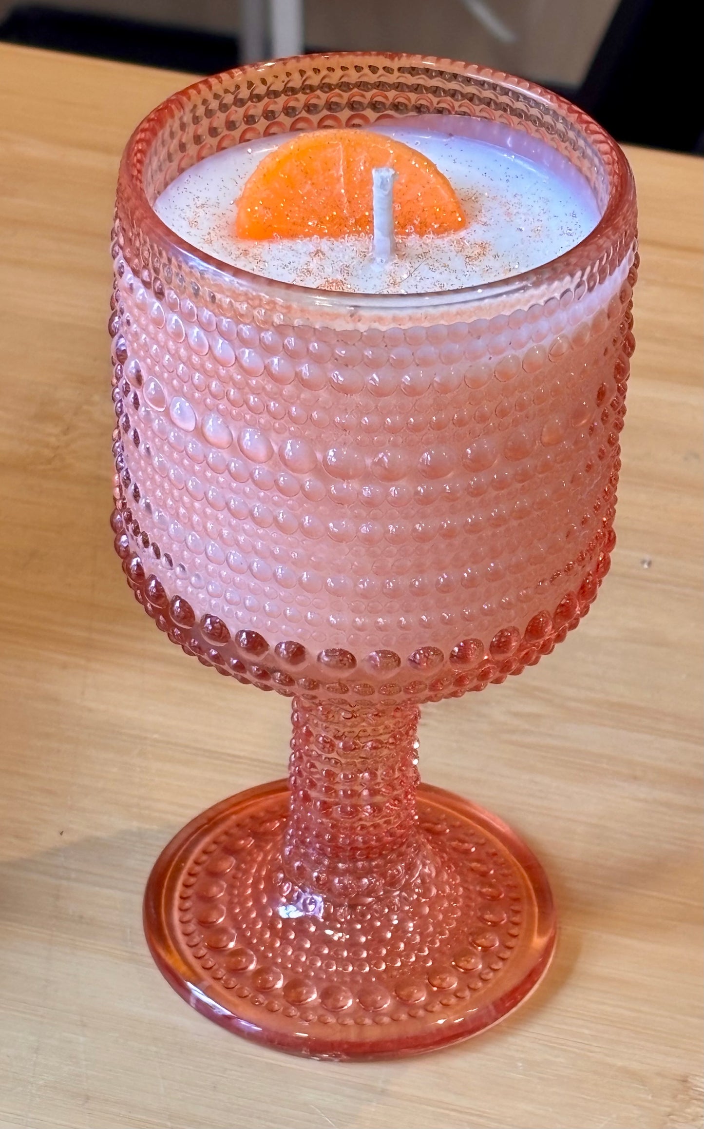 Orange Cream Hobnail Glass / 10oz