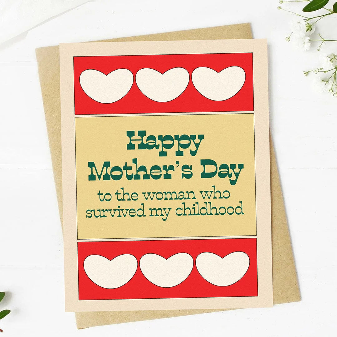 "To the woman who survived my childhood" Mother's Day Card