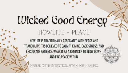 Howlite/Peace Gemstone Bracelet