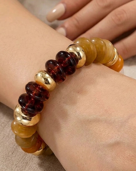 Fall Earth Tones / Chunky Beaded Bracelet