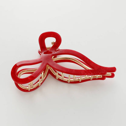 Large Ribbon Metal Bow Claw Clip