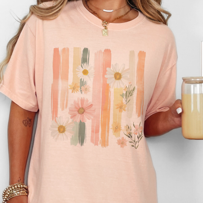 Daisy Brushstroke Graphic Tee / Cream