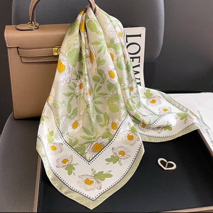 Silky Daisy Bandana Scarf