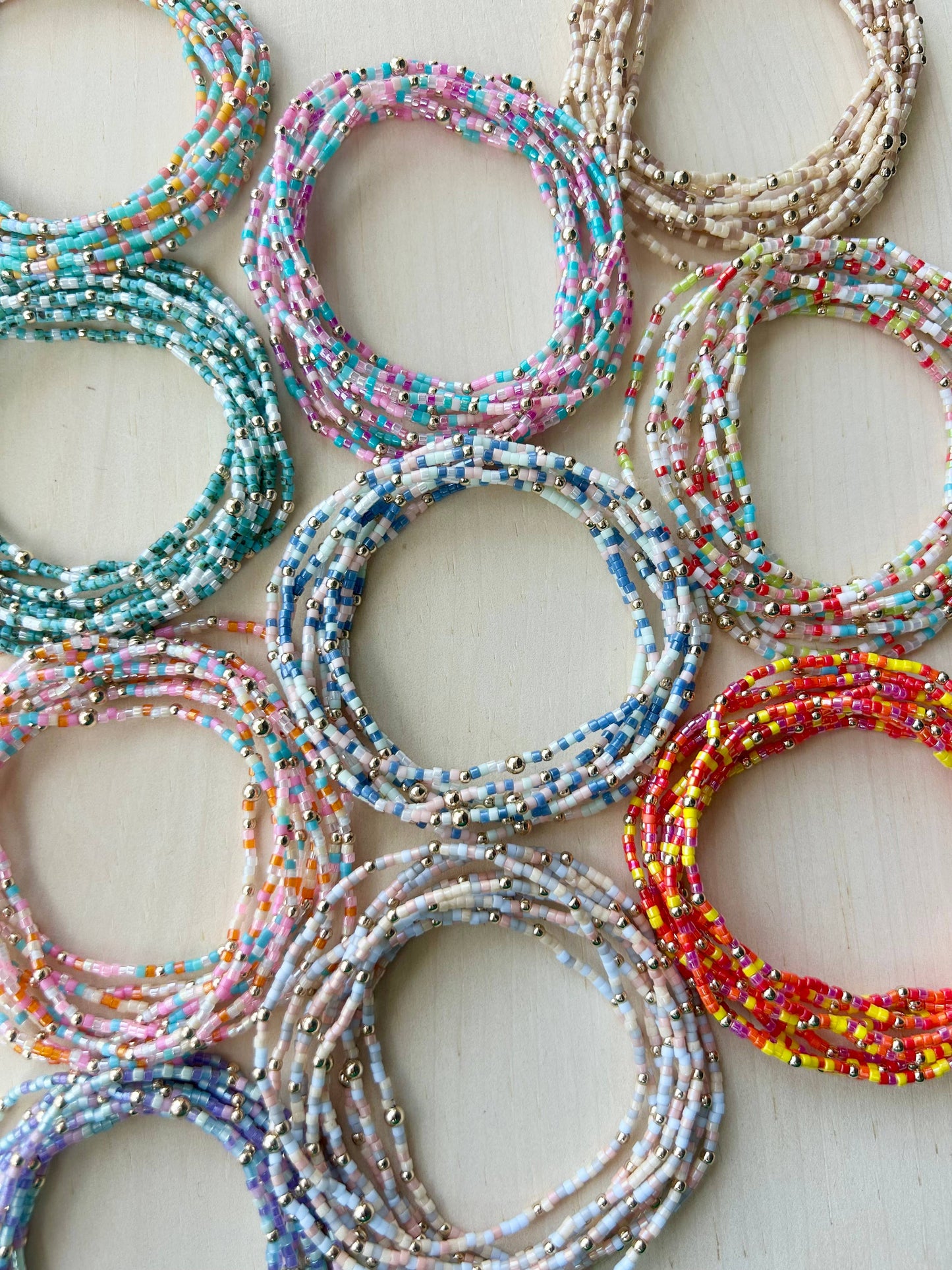 Seed Bead Bracelets / gold filled