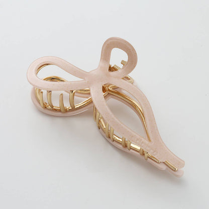 Large Ribbon Metal Bow Claw Clip