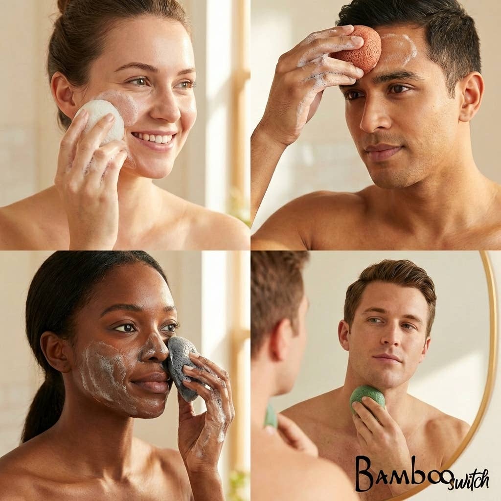 Natural Konjac Facial Cleansing Sponge | Charcoal