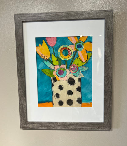 Framed Funky Vase & Florals